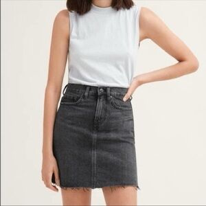 Everlane Like New Washed Black Denim Mini Skirt